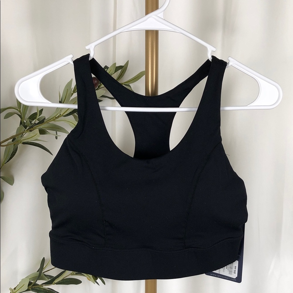NWT Black Racerback Sports Bra – Supportive Everyday Activewear Sz L (A2)